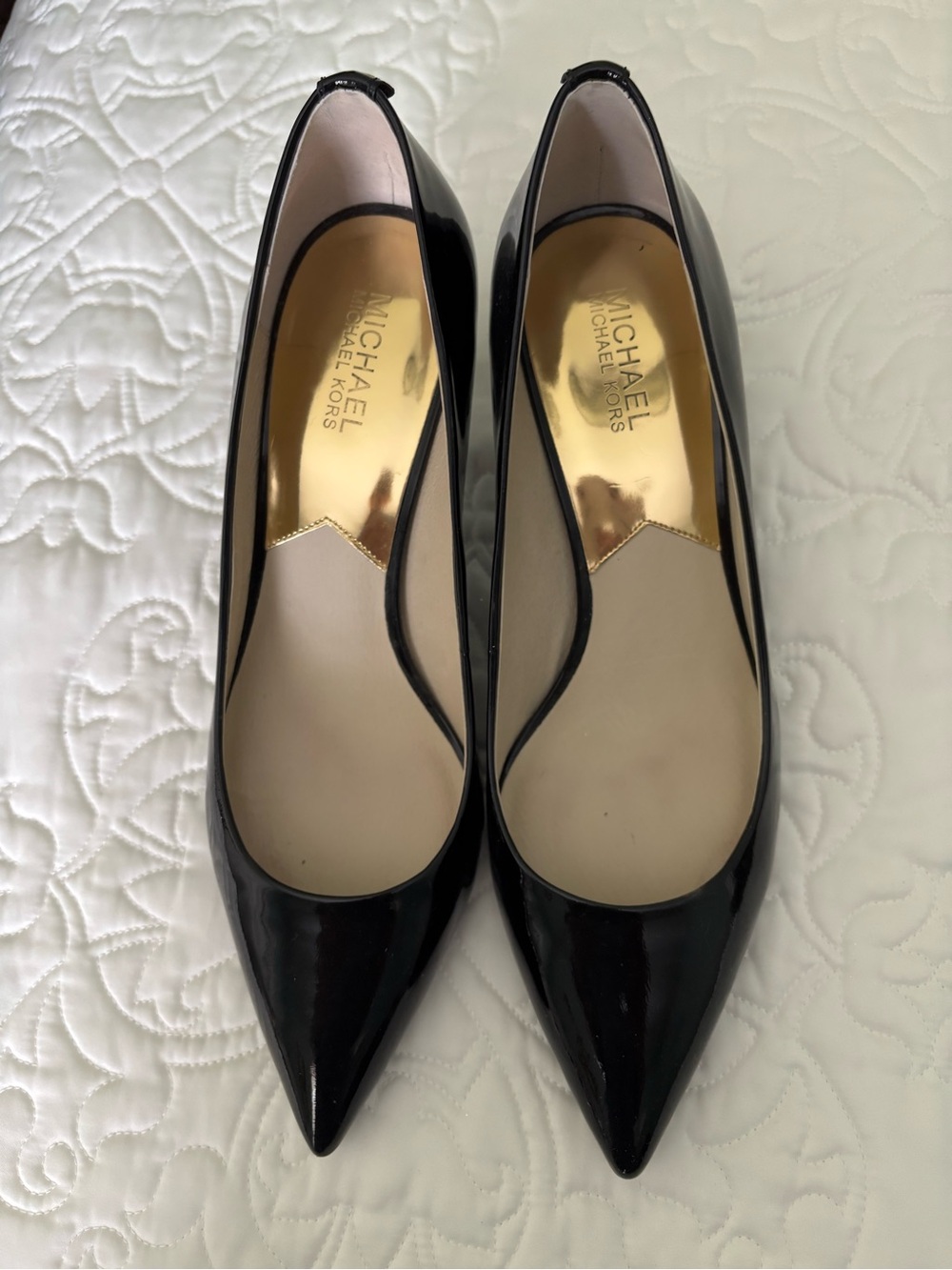 Michael Kors Black Patent Pointed-Toe Pumps
